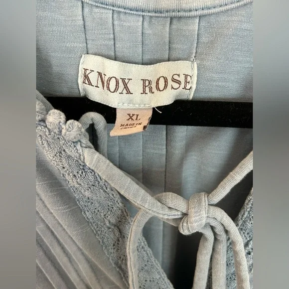 Knox Rose Babydoll Boho Dress Tiered Tassels Crochet Lace Size XL - Picture 4 of 9